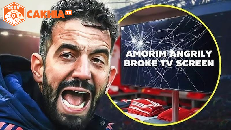 Amorim được cho là cố tình đập vỡ TV để tạo cú hích cho các học trò.